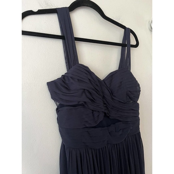 NWOT Birdy Grey Elsye Dress Navy Blue Mesh Long Formal Bridesmaids Dress Small - Picture 6 of 9